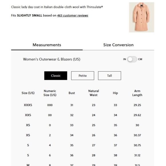 J. Crew Classic Lady Day Peach Coat in Italian DoubleCloth Wool - Picture 5 of 6